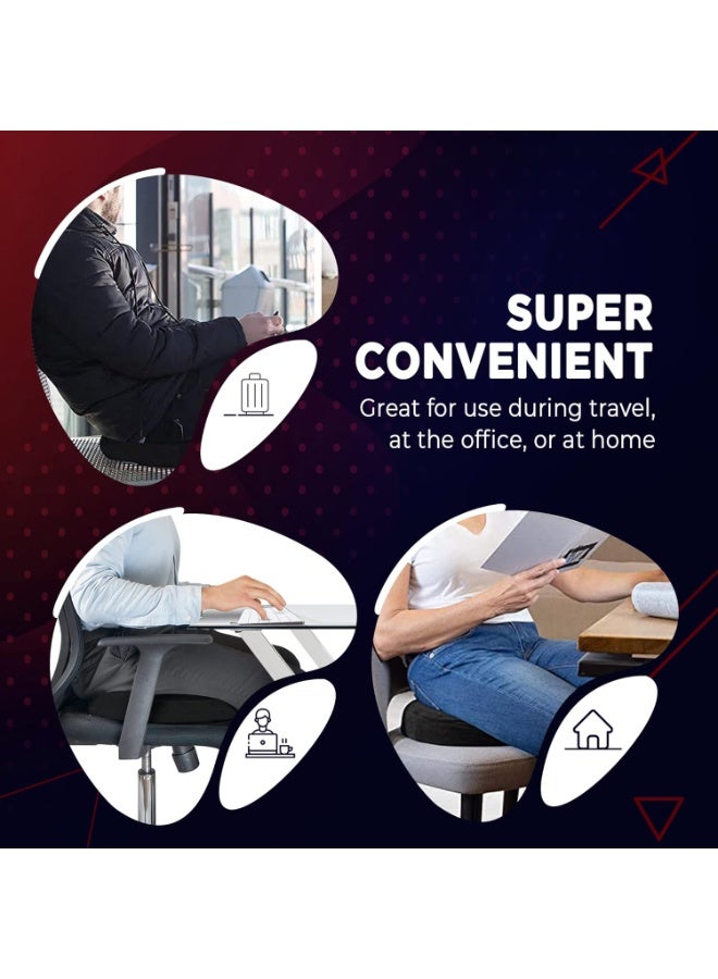 بيوينتي وسادة جلوس دائرية بتصميم عظمي | وسادة رغوة ذاكرة لتخفيف آلام الضغط على عظمة العصعص | مناسبة لمرضى البواسير، فترة ما بعد الولادة، ما بعد الجراحة، وعرق النسا (أسود) - Image 5